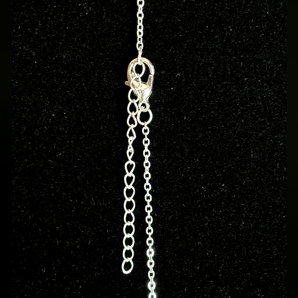 Silver Textured Link Statement Necklace - image 5